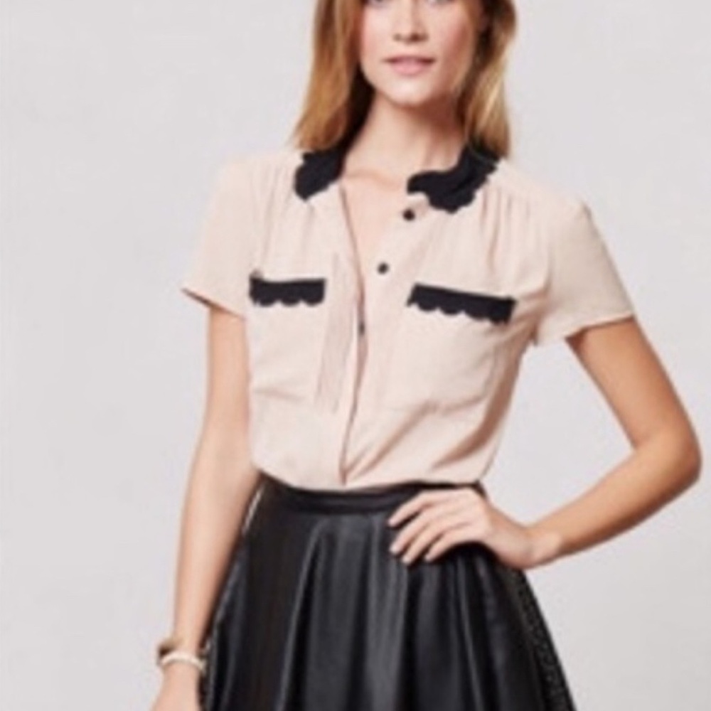 HD In Paris for Anthropologie Short Sleeve Blouse